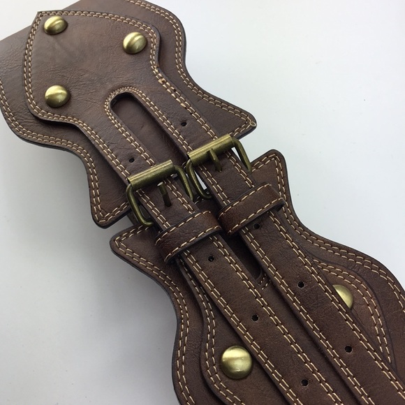 Accessories - New Brown wide double buckle belt